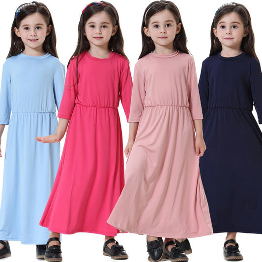 Kids Girls Long Sleeve Maxi Dress