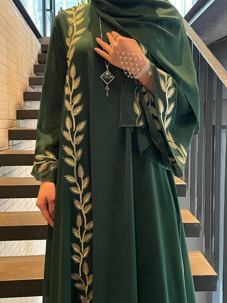 Abaya for Women Embroidery Dress with Scarf 2 Piece Set Dubai Arab Long Robe Morocco Abayas Kaftan Headscarf Gorgeous