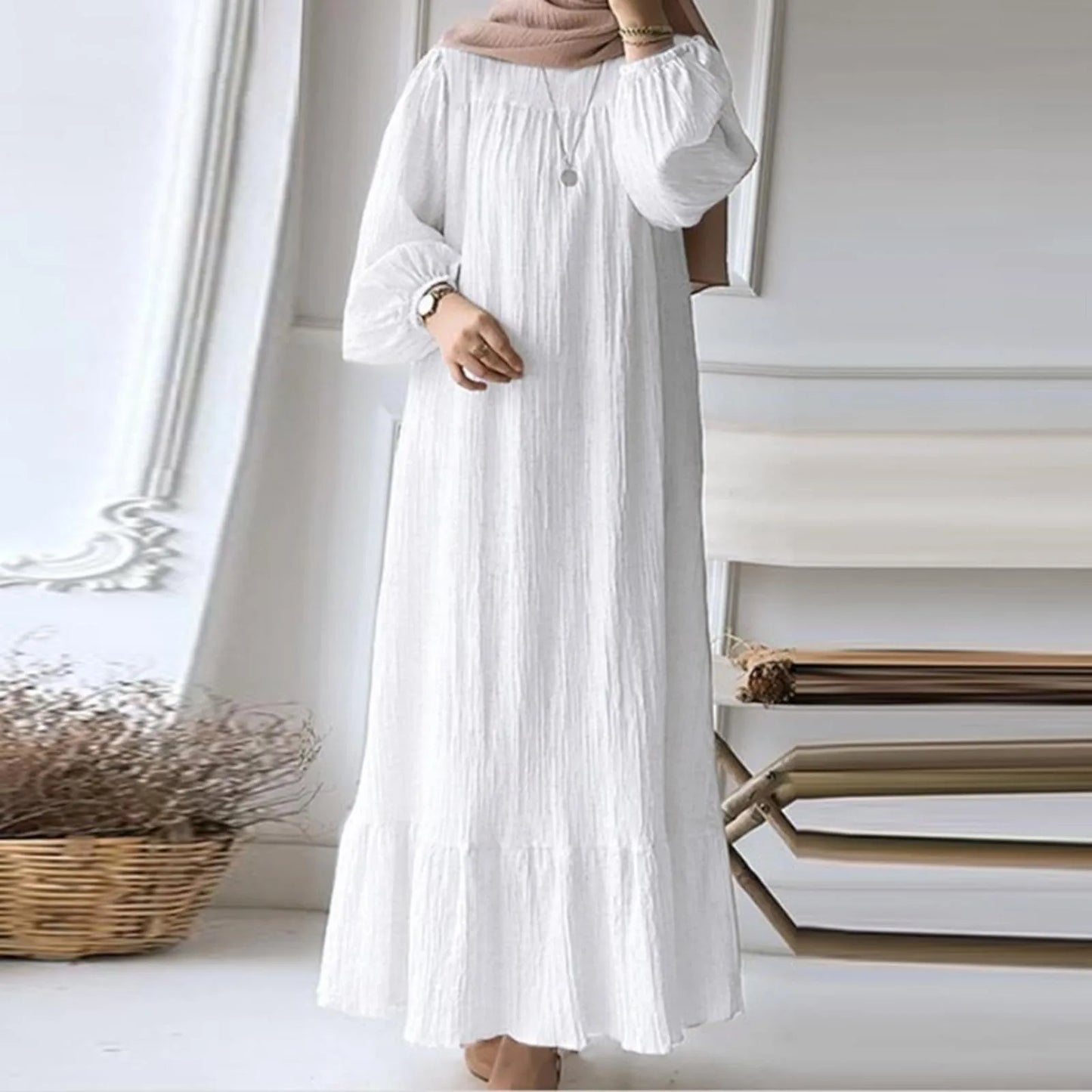 Long Sleeve Oversized Robe Kaftan Modest Dress For Women