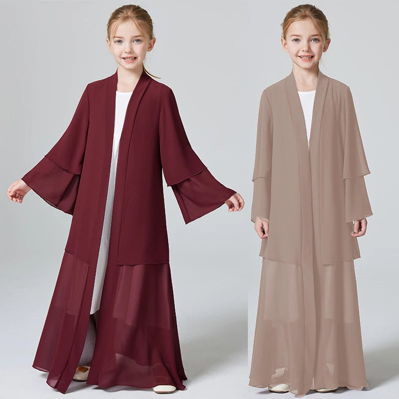 Girls  Solid Long  Robe Dress