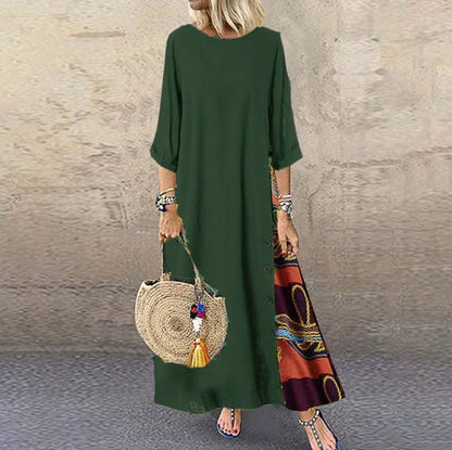 Summer Vintage Maxi Dress Women Loose Fashion Ethnic Style Casual Woman Clothes Robe Femme Cotton Linen Long Dresses Vestidos