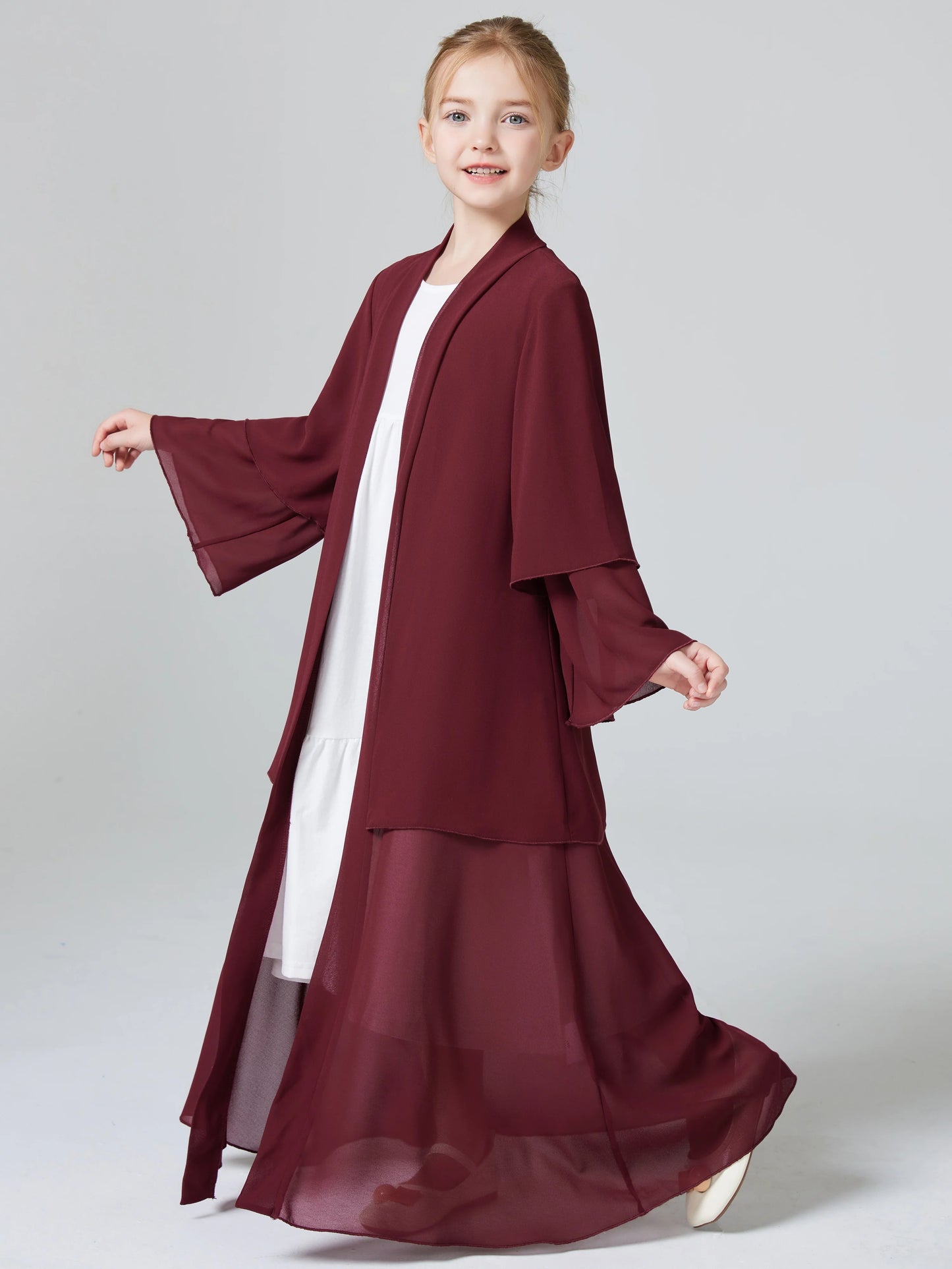 Girls  Solid Long  Robe Dress