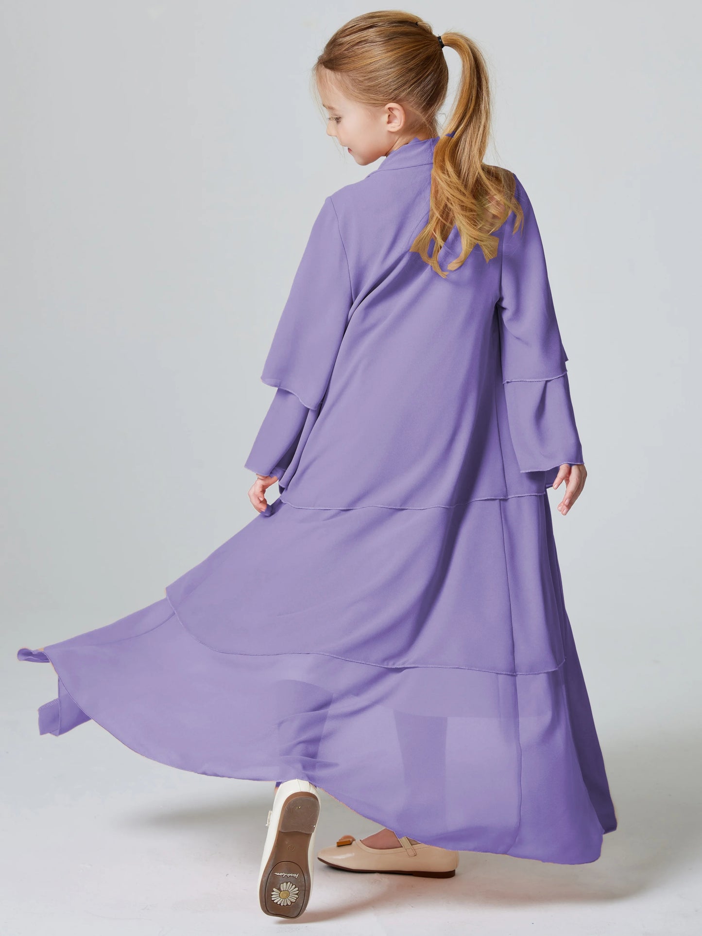 Girls 3 Layered Dress Open Front Modest casual