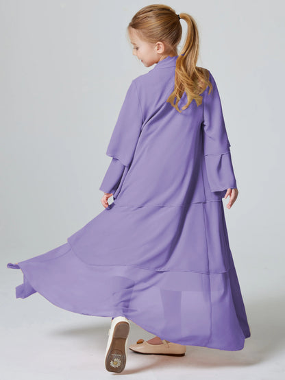 Girls 3 Layered Dress Open Front Modest casual